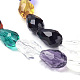 Sfaccettate perle di vetro goccia fili X-EGLA-E010-10x15mm-03-3