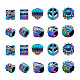Fashewelry 50 Stück 5 Stil Regenbogenfarbe Legierung europäische Perlen FIND-FW0001-32-NR-2