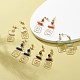 5 Pairs 5 Style Natural Mixed Gemstone Column Beaded Dangle Stud Earrings EJEW-JE05075-2