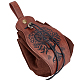 GORGECRAFT Leather Drawstring Pouch Medieval Vintage Waist Bag Phoenix Pattern Printed Portable Fanny Pack Fashion Brown Dice Coin Purse for Women Men Hiking Waist Packs Costume Accessories AJEW-WH0285-04-1