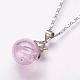 925 Sterling Silver Glass Pendant Necklaces NJEW-P186-02-3