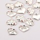 Wedding Theme Antique Silver Tone Tibetan Style Alloy Heart with Mother of the Bride Rhinestone Charms X-TIBEP-N005-18A-2