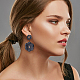 ANATTASOUL 2 Pairs 2 Colors Alloy Double Flower Dangle Stud Earrings EJEW-AN0001-31-4