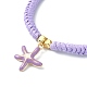 Bracelets à pendentif en alliage d'émail en forme d'étoile de mer BJEW-JB09883-01-3