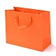 長方形の紙袋  ハンドル付き  ギフトバッグやショッピングバッグ用  レッドオレンジ  18x22x0.6cm CARB-F007-04A-3
