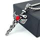 Ожерелья из нержавеющей стали с рубиновыми стразами в виде крылатой палочки QK0929-2