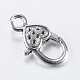 Tibetan Style Alloy Lobster Claw Clasps Rhinestone Settings X-TIBE-T002-22AS-RS-2