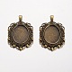 Овальные сеттинги тибетский стиль сплава кулон кабошон PALLOY-K109-94AB-NR-1