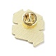 本エナメルピン  バックパックの服のための黄金の合金のバッジ  ロージーブラウン  29.5x26.5x1.5mm JEWB-G027-02B-3
