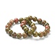 Bracelets extensibles de perles naturelles unakite BJEW-D446-E-30-1
