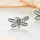 Thai Sterling Silver Cubic Zirconia Dragonfly Stud Earrings EJEW-FF0001-32-3