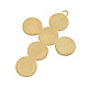 Golden Alloy Acrylic Imitation Pearl Beads Cross Large Pendants PALLOY-S032-RS-2