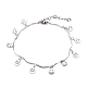 Smile Face Charm Necklace & Bracelet Sets SJEW-JS01129-8