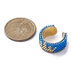 304 anello per polsino aperto in acciaio inossidabile con perline di semi di vetro RJEW-MZ00014-02-2