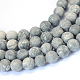 Frosted Natural Polychrome Jasper/Picasso Stone/Picasso Jasper Beads Strands X-G-E334-4mm-24-1