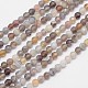 Faceted Natural Botswana Agate Round Beads Strands G-I166-01-4mm-1