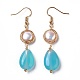 Pearl Beads Dangle Earrings EJEW-L218-13-1