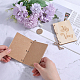 創造的な木製のグリーティングカード  結婚式の誓いの本  ジュートロープとクラフト紙で  単語の長方形  アンティークホワイト  105x75x2mm DIY-WH0349-171B-3