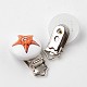 Dyed UnderSea Animal Pattern Half Round Printed Wooden Baby Pacifier Holder Clips WOOD-K004-M13-2