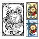 GLOBLELAND Retro Clock Frame Background Clear Stamps Vintage Steampunk Clock Border Silicone Clear Stamp Seals for Cards Making DIY Scrapbooking Photo Journal Album Decoration DIY-WH0167-56-1022-1