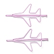 かわいいスプレー塗装のアイアンヘアボビーピン  飛行機  子供のために  ライラック  70x39x5mm PHAR-L006-D01-1
