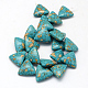 Teintes turquoise synthétique brins triangle de perles TURQ-Q100-08B-2