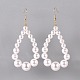 Plastic Imitation Pearl Dangle Earrings EJEW-JE03727-1