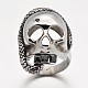 Crâne de halloween avec un serpent 316 acier inoxydable strass bande large doigt les anneaux de rétro hommes personnalisé RJEW-J066-26-18mm-2