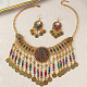 Комплект из ожерелья и серег-гвоздиков в стиле бохо с кисточками из сплава и плоских круглых страз для женщин FS-WG72CA2-01-3