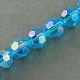 Electroplate Glass Beads Strands EGLA-R016-4m-18-2