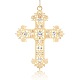 Alliage strass ton doré Latin Grosse pendentifs croix RB-J205-01G-1