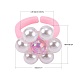 透明アクリルカフ指輪  透明アクリル模造パールビーズと透明アクリルビーズ付き  花  ピンク  usサイズ3（14mm） RJEW-JR00258-01-4