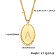 925 collier pendentif ovale lettre initiale en argent sterling pour femme EL6437-1-3