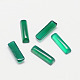 染色された長方形の天然瑪瑙のカボション  グリーン  10x3x2mm G-K029-01-3
