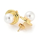 Plastic Pearl Round Stud Earrings EJEW-Q785-20G-2