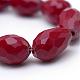 Verre opaque de couleur unie facetté perles en brins de perles GLAA-Q052B-03-4