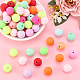 80 шт. прорезиненные непрозрачные акриловые бусины&nbsp;MACR-SP0001-64-6