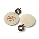 Pendenti piatti tondi e ad anello in legno di pioppo incisi WOOD-G019-05B-2