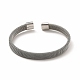 304 bracelet manchette ouvert en forme de chaînes à mailles plates en acier inoxydable pour femme BJEW-C0033-04-3