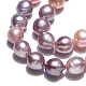 Fili di perle di keshi di perle barocche naturali PEAR-S020-L16-5