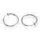 304 Stainless Steel Retractable Clip-on Hoop Earrings X-STAS-O135-01B-2