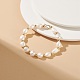 Bracelet en perles de keshi naturelles avec fermoir en laiton pour femme BJEW-JB08867-01-5