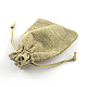 ポリエステル模造黄麻布包装袋巾着袋  ダークカーキ  18x13cm X-ABAG-R005-18x13-01-3