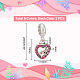 PandaHall Elite 12Pcs 6 Colors Mother's Day Alloy Rhinestone European Dangle Charms FIND-PH0010-89-2