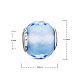 Tinysand 925 perline europee rondelle con sfaccettature geometriche in vetro blu in argento sterling TS-C-162-2