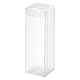 透明なPVCボックス  キャンディートリートギフトボックス  マットボックス  結婚披露宴のベビーシャワーの荷箱のため  長方形  ホワイト  4x4x12cm CON-WH0076-94C-1