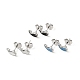 Enamel Dolphin Stud Earrings with 316 Surgical Stainless Steel Pins EJEW-A081-02P-1
