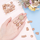 CHGCRAFT 90Pcs 3 Style Wood Blank Connector Charms Flat Round Wood Blanks Trapezoid Wood Stud Connector Charms for Earring Necklace Jewellery Makiing DIY-CA0004-66-3