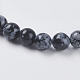 Chapelets de perles de flocon de neige en obsidienne naturelle X-G-G515-6mm-01-3