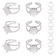 UNICRAFTALE 10 Sets DIY Sun Finger Ring Making Kits 304 Stainless Steel Open Cuff Finger Ring Enamel Settings with Glass Cabochons Metal Finger Rings for Women Jewlery Making DIY-UN0003-57-1